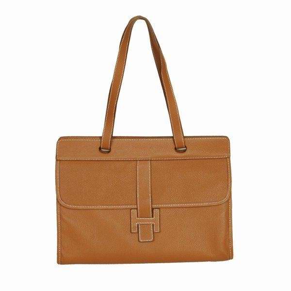 Best Hermes Large Leather H Handbag Light Coffee 6058 - Click Image to Close